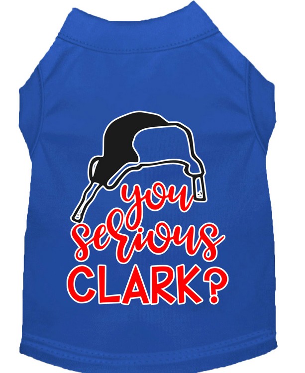 You Serious Clark? Screen Print Dog Shirt Blue XL